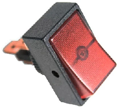 Red Rocker Switch, 1/2 Inch, 20 Ampere Electrical Component