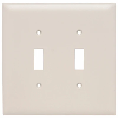 Tpj2-la Jumbo 2-gang Toggle Switch Plate, Light Almond, Nylon