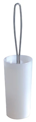 Toilet Bowl Brush/Holder, Clear Plastic With Chrome Handle