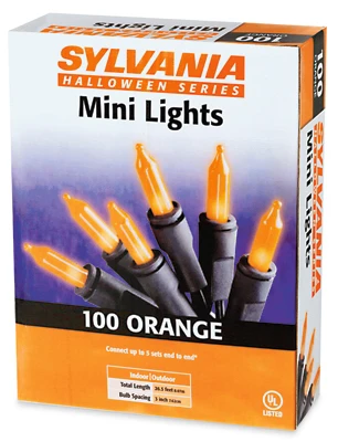 Halloween 100 Count Orange Mini Light Set for Indoor and Outdoor Use