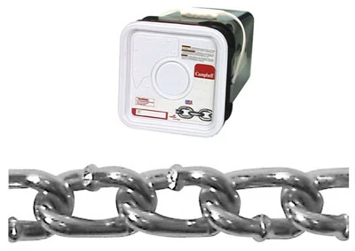 Square Pail 2/0 Twist Link Machine Chain, Blu-Krome