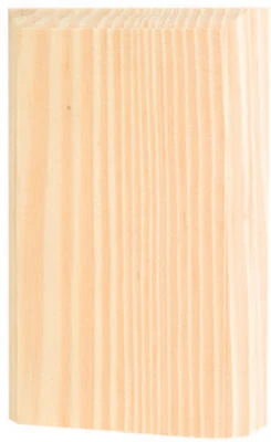 Trim Block Moulding, Corner Base, Oak, 6 x 3.75 x 1 In.