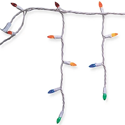 Multi-Color LED Icicle Lights, 105 Count Bulbs, Indoor and Outdoor Use