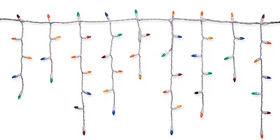 Multi-Color LED Icicle Lights, 105 Count Bulbs, Indoor and Outdoor Use