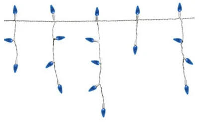 105-lights Blue Icicle Led Light Set - 19 Strands, Ul Listed
