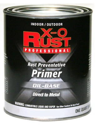 X-O Rust Metal Primer, Oil-Base, White, 1 Qt.