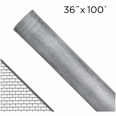 Window Screen Cloth, Bright Aluminum, 36 In. Per Ft.