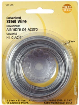 18-Gauge Galvanized Wire, 110-Ft.