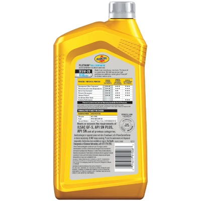 Platinum Motor Oil, Synthetic, 5W-20, 1 Qt.