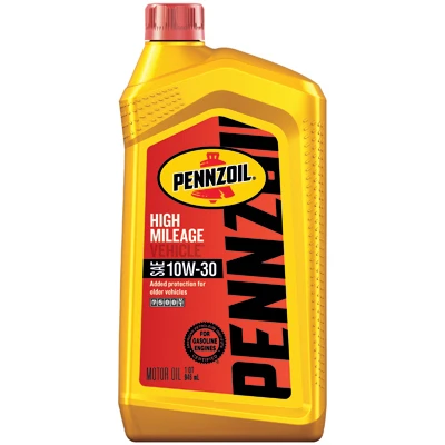 Motor Oil, High Mileage, 10W-30, 1 Qt.