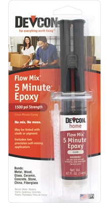 5 Minute Flow-Mix Fast Drying Epoxy, Clear Syringe, 14ml