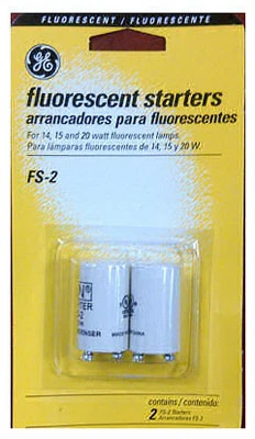 Fluorescent Starter, For 14, 15 & 20 Watt Lamps, 2-Pk.