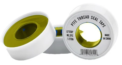PTFE Pipe Thread Tape With PTFE, Yellow, 1/2 x 260 In.