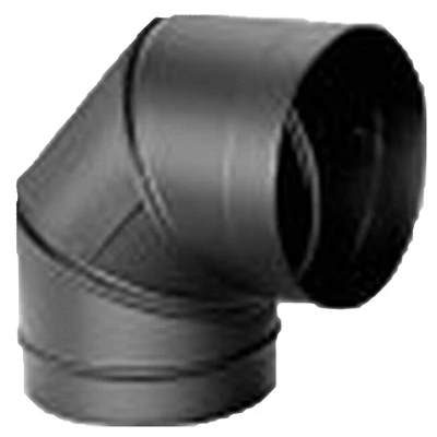 DuraBlack Stove Top Elbow, 90-Degree, Black Stainless Steel, 6-In.