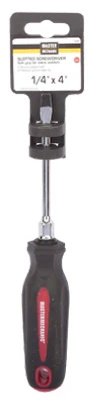 Slotted Screwdriver, 1/4" X 4" With Ergonomic Handle