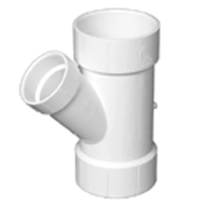 Schedule 40 DWV Reducing Wye, PVC, 3 x 1-1/2 In.