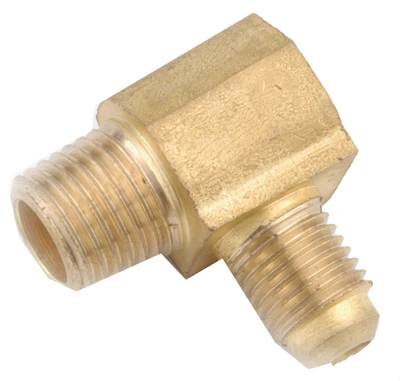 Lead Free Brass Flare Elbow Fitting, 3/8 Inch by 3/8 Inch Male Iron Pipe Thread