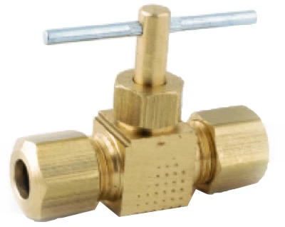 Compression Needle Valve, 1/4 Inch by 1/4 Inch, Durable Metal Construction