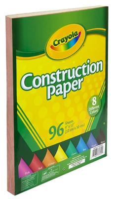 Construction Paper, 9 X 12-inches, 96 Sheets In Assorted Colors