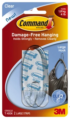 Hook, Clear, Large, 1-Pk.