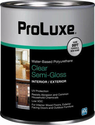 Polyurethane, Semi-Gloss, Interior & Exterior, Water-Base, 1 Qt.