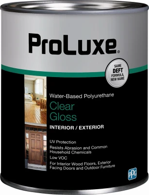 Polyurethane, Gloss, Interior & Exterior, Water-Base, 1 Qt.