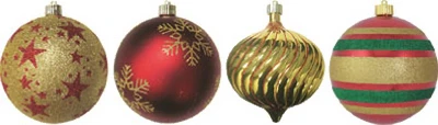 Decorated Shatterproof Ornament, Assorted Styles, 5.9-inch Diameter, Model Tv620024a