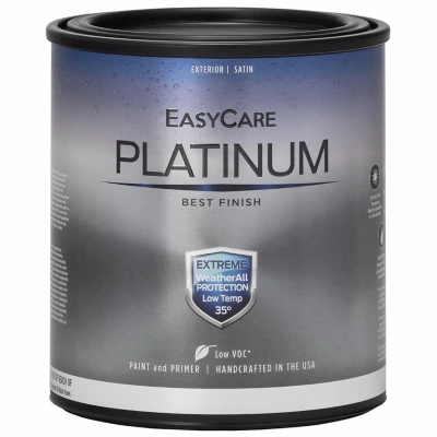 Platinum WeatherAll Exterior House Paint & Primer, White, Qt.