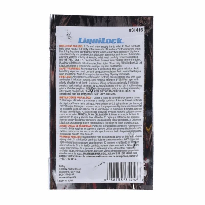Liquilock Toilet Installation Gel, 0.6 Oz - Quick Acting Water Solidifier