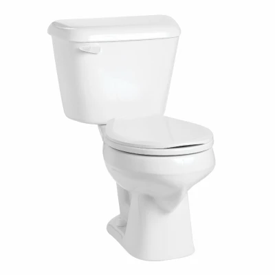 Complete Toilet-To-Go Kit Low-Flow White Round Bowl Portable Toilet System