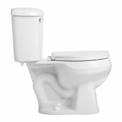 Complete Toilet-To-Go Kit Low-Flow White Round Bowl Portable Toilet System