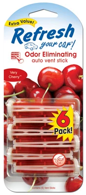 Vent Stick Verry Cherry Scent Air Freshener, 6 Count