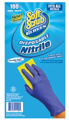 Disposable Nitrile Gloves, Latex & Powder Free, Blue, One Size, 100-Ct.