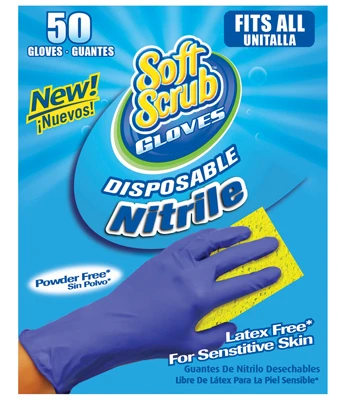 Disposable Nitrile Gloves, Latex & Powder Free, Blue, One Size, 50-Ct.