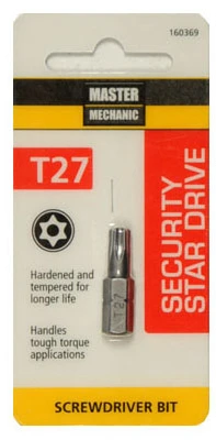 Torx Security Bit, T27, 1 In.