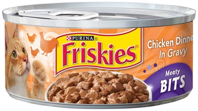 Cat Food Meaty Bits with Chicken Flavor 5.5 Ounce Can