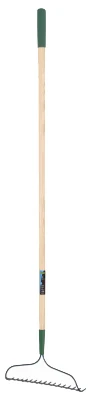 Bow Rake with 16 Steel Tines and Ergonomic Cushion Grip Handle