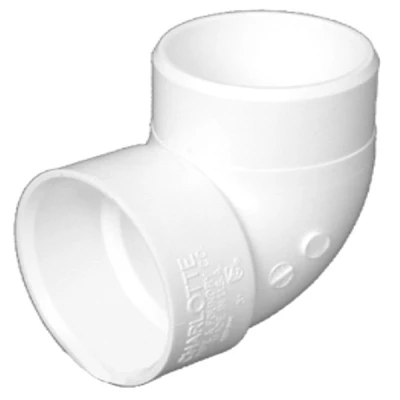 Schedule 40 DWV PVC 90-Degree Vent Street Elbow, 2 In. Hub x Spigot