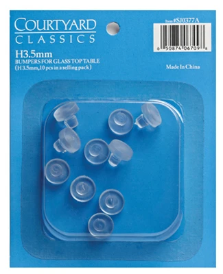 10-piece Clear Plastic Glass-top Table Bumper Set For Outdoor Furniture