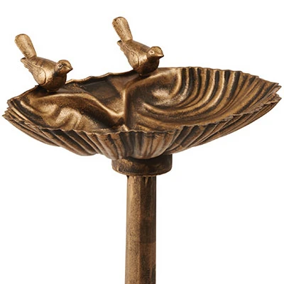 Bird Bath with Bronze-Look Plastic Finish, 13 Inches by 30 Inches