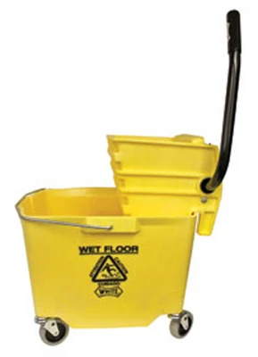 35-quart Plastic Bucket Wringer Combo With Sidepress Squeeze And Unique Caster Design