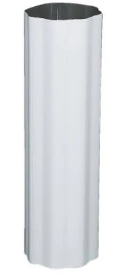 Gutter Downspout, Corrugated Round, White Aluminum, 3 In. x 10 Ft.