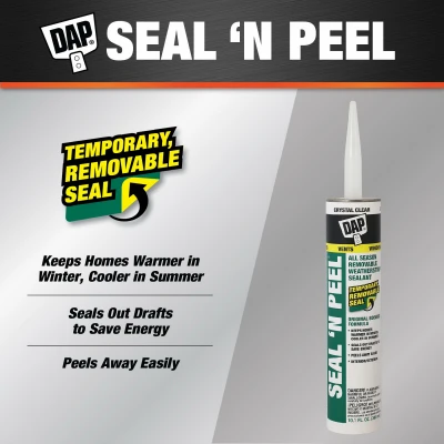 Seal N Peel Removable Caulk, 10.1 Ounce Tube, Easy Peel and Reapply
