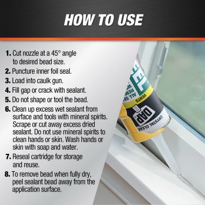 Seal N Peel Removable Caulk, 10.1 Ounce Tube, Easy Peel and Reapply