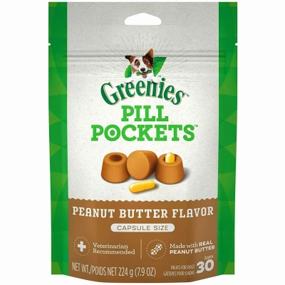 Pill Pocket Dog Treats, Capsule, Peanut Butter, 7.9 oz.