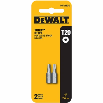 T20 Torx Bit Tip, 1 In., 2-Pk.