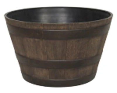 Whiskey Barrel Planter, Resin, 20.5 In. Diam.