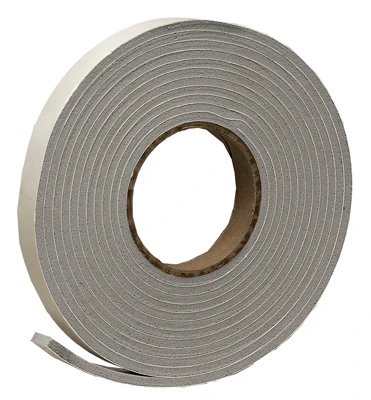 Gray Vinyl Clad Foam Weather Seal For Doors And Windows 17 Ft L X 0.19 In