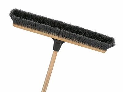 Industrial Rough Surface Push Broom with 24 Inch Wide Head for Heavy Duty Cleaning