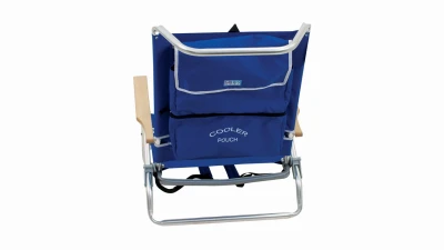 Hi Boy Beach Chair with Built-In Cooler Pouch and Adjustable Backrest